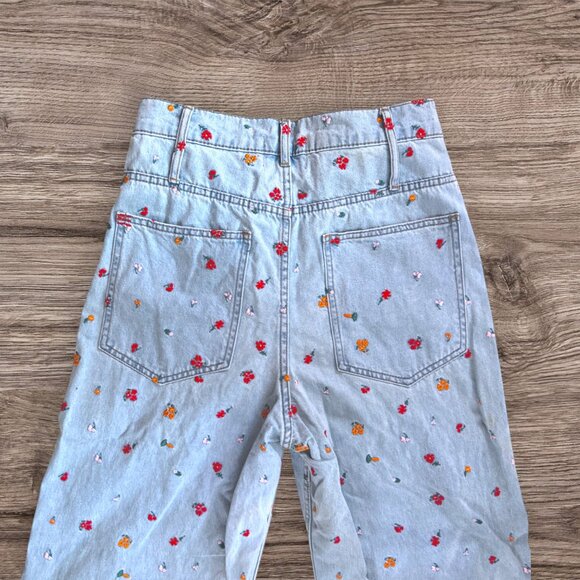 BDG Urban Outfitters High Rise Loose Baggy Wide Leg Embroidered Denim Jeans 27 - Picture 8 of 8